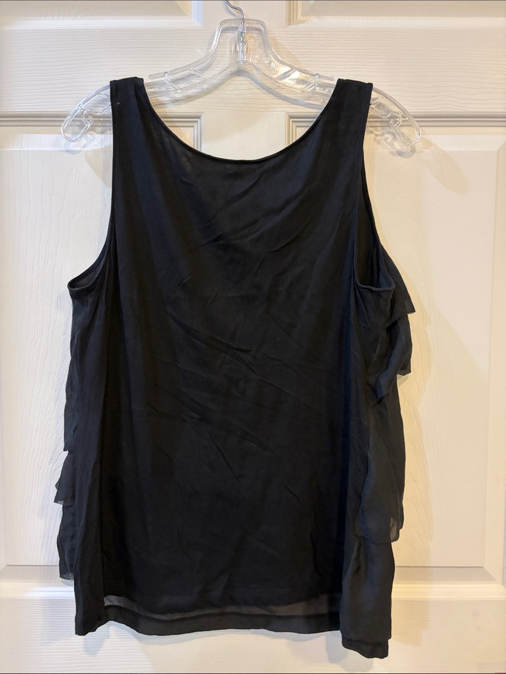 LOFT Black Layered Ruffle Sleeveless Camisole - Picture 3 of 5